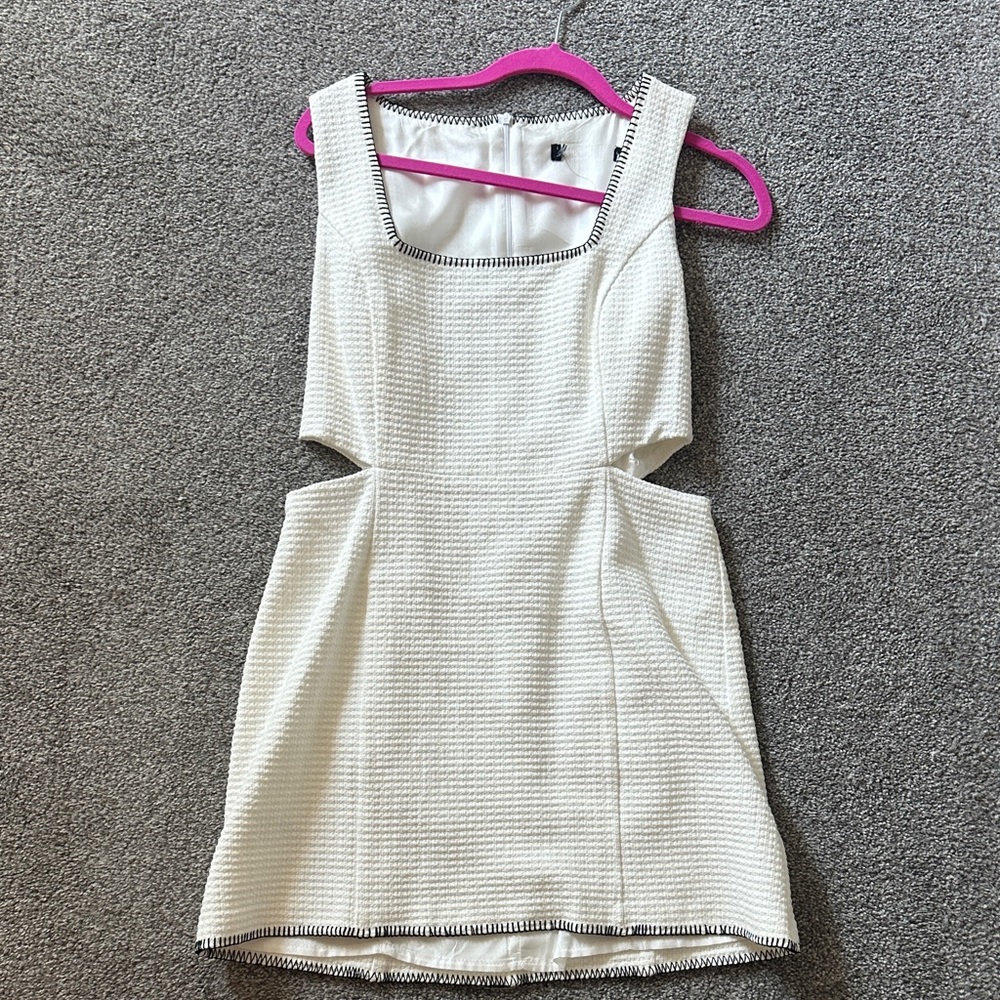 Zara White Textured Mini Dress